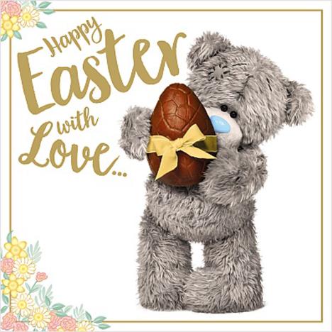 Holding Chocolate Egg Me to You Bear Easter Card
